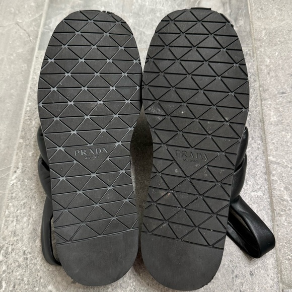 Prada Leather Slingback Weave Strap Platform Sandals, Size 9 - Picture 13 of 13